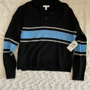 BP Black and Blue Zip-Up Sweater